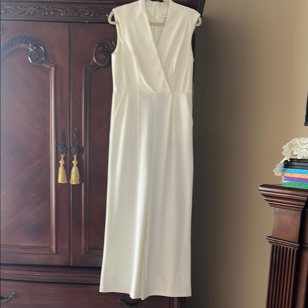 Calvin Klein Ivory Sleeveless Maxi Dress